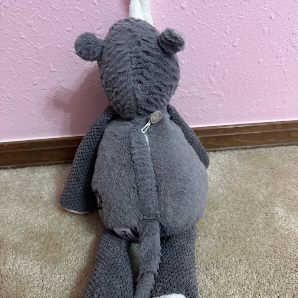 Scentsy “Ruby the Rhino” Buddy Plush Gray w Zipper No Scent Pack Retired